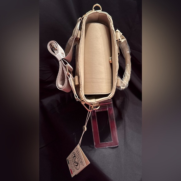 Valentino Orlandi Light Taupe Quilted Vegan Leather Crossbody Bag - Picture 6 of 8